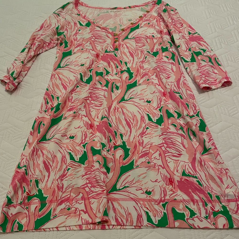 EUC Lilly flamingo dress